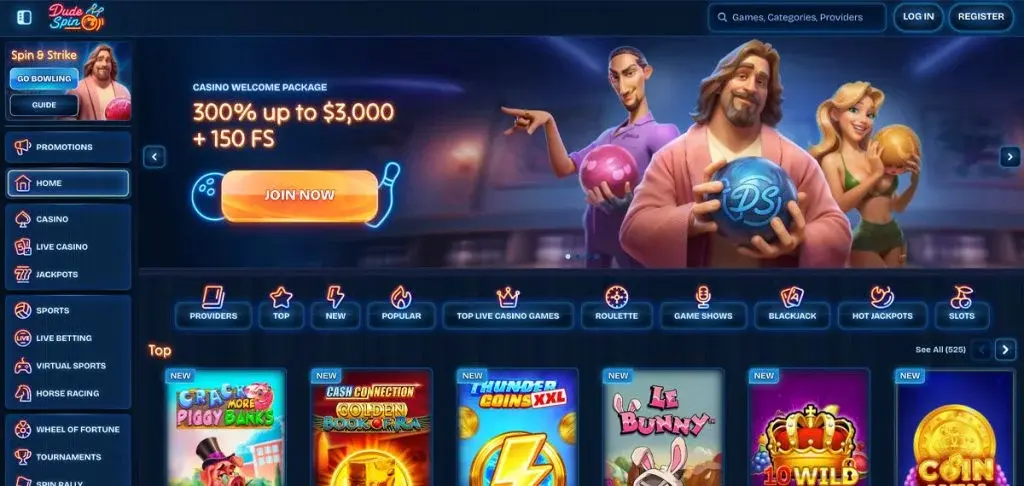 Dudespin screenshot